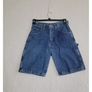 Wrangler Carpenter Shorts Mens 30 Blue Denim 64WC2ZD Utility Workwear